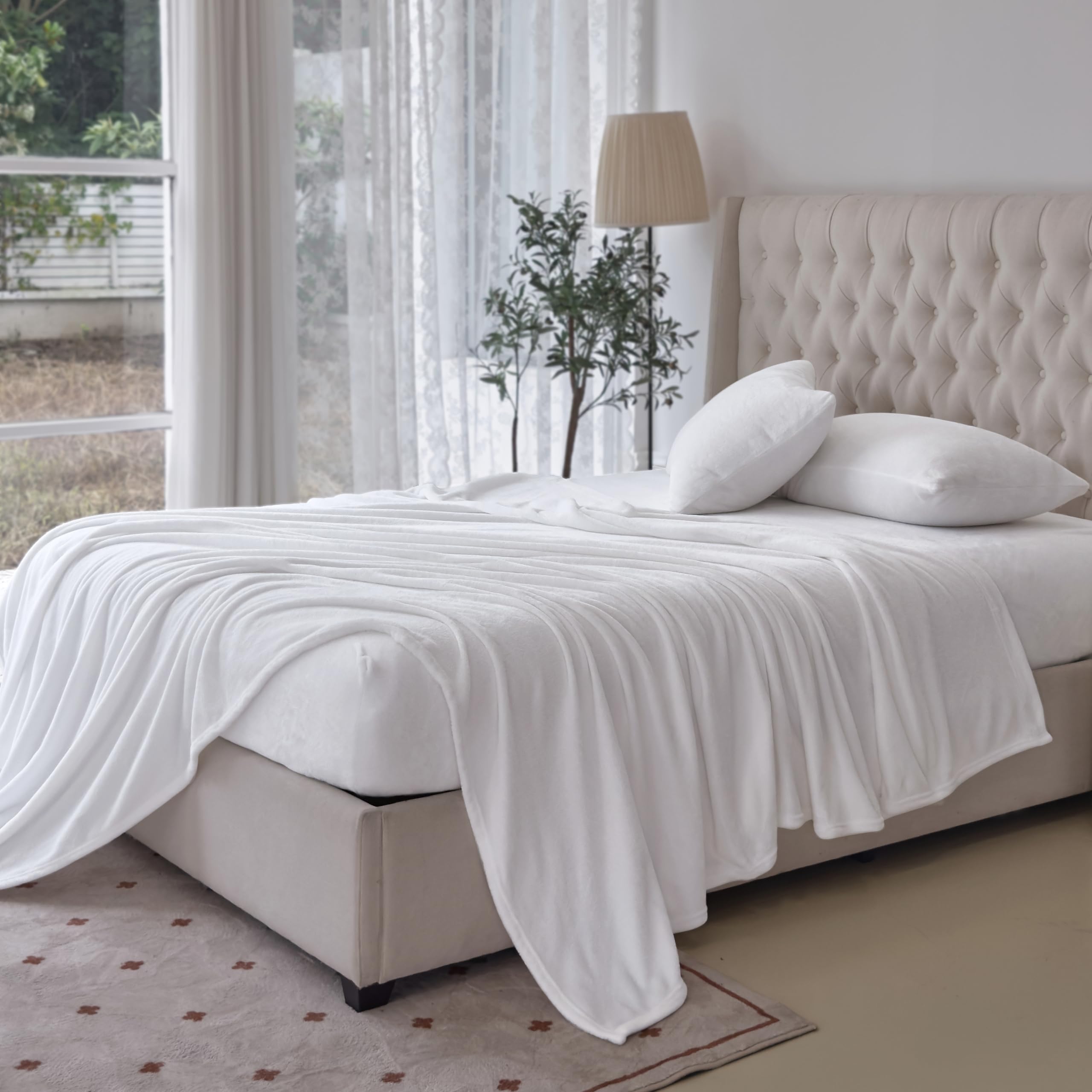 Parure De Lit 4 Pièces En Flanelle Velours Pelucheux – Double, Gris, Antistatique, Ne Bouloche Pas, Poche Profonde 43 Cm - 2