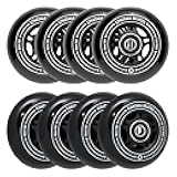 Flux 3 80mm Inline Skate Wheels 85A for Asphalt Inline Skating or Outdoor/Indoor Roller Hockey, Replacement Skate Wheels, 8 Pack with Bearings