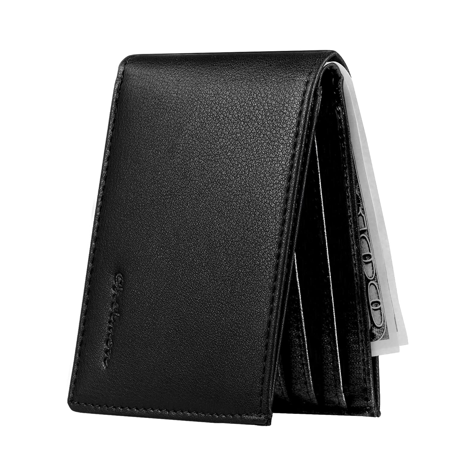 Chelmon Slim Wallet for Men ID Window with RFID Blocking Front Pocket Minimalist Bifold Bussiness Card Holder Gift