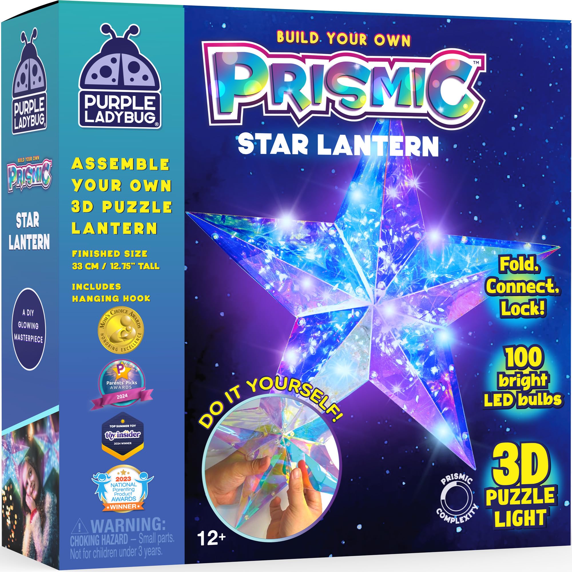 Sponsored Ad – PURPLE LADYBUG Prismic Make Your Own Light Up 3D Prismatic Star Craft Kit - Early Christmas Presents, Great Gift for 8 Year Old Girl, Birthday Gifts for Kids Age 9-13+, Cool Teen Girl Gifts