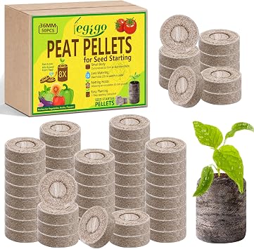 Legigo 50 Pcs 36mm Peat Pellets for Seedlings, Seed Starter Soil Pods