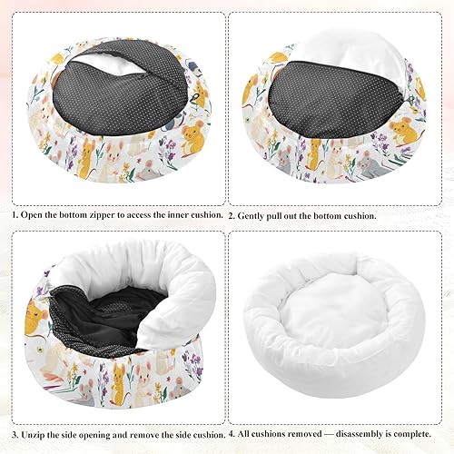 Miniatura 8 de KLL Lindo hurón ratón blanco antideslizante mascota gato cama esponjosa gato cama cueva para mascotas de tamaño pequeño dormir cama elevada para