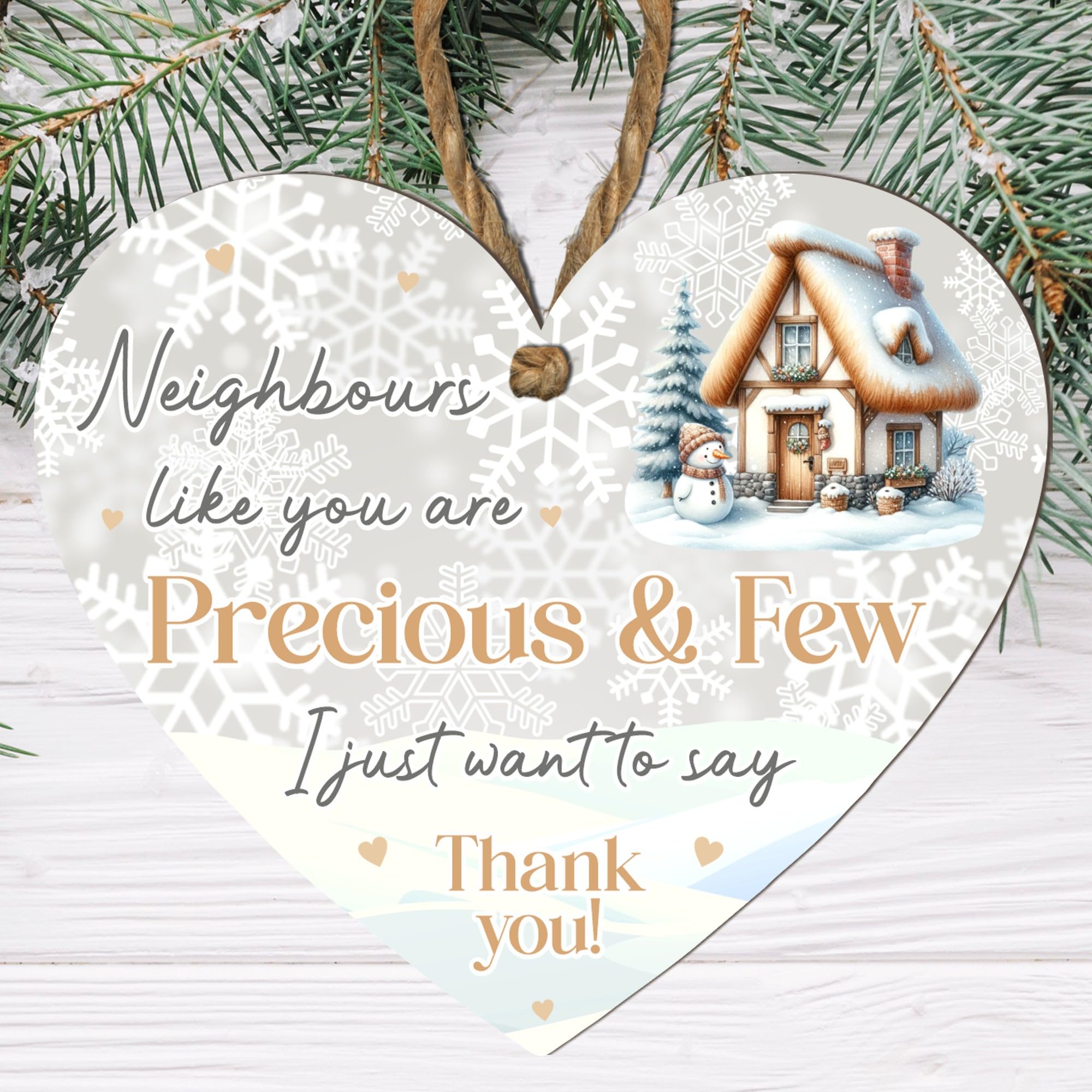 World's Best Neighbour Wooden Plaque - Rustic Hanging Sign - Appreciation or Housewarming Gifting from Friends & Family 10 Colours (Beige, Medium: 15 cm (H) ร 13 cm (W))