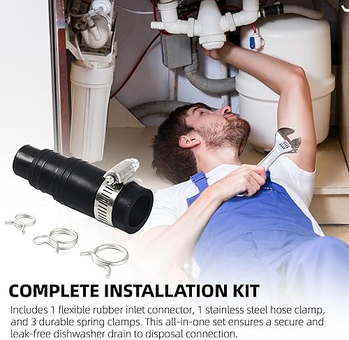 Miniatura 6 de TonGass DWC-00 - Kit de conector para lavavajillas compatible con trituradores de basura, adaptador de manguera de drenaje para lavavajillas de