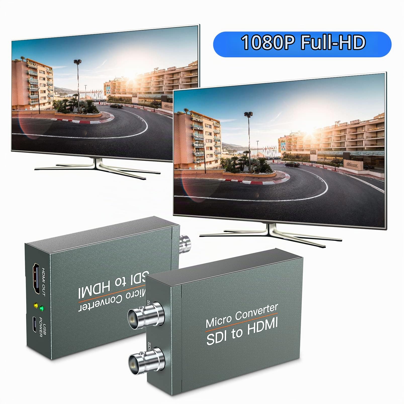 SDI-zu-HDMI-Konverter mit SDI-Loop-Ausgang, SDI zu HDMI, automatische Formaterkennung für 3G-SDI-, HD-SDI-, SD-SDI-Signale zur Anzeige auf dem HDMI-Bildschirm