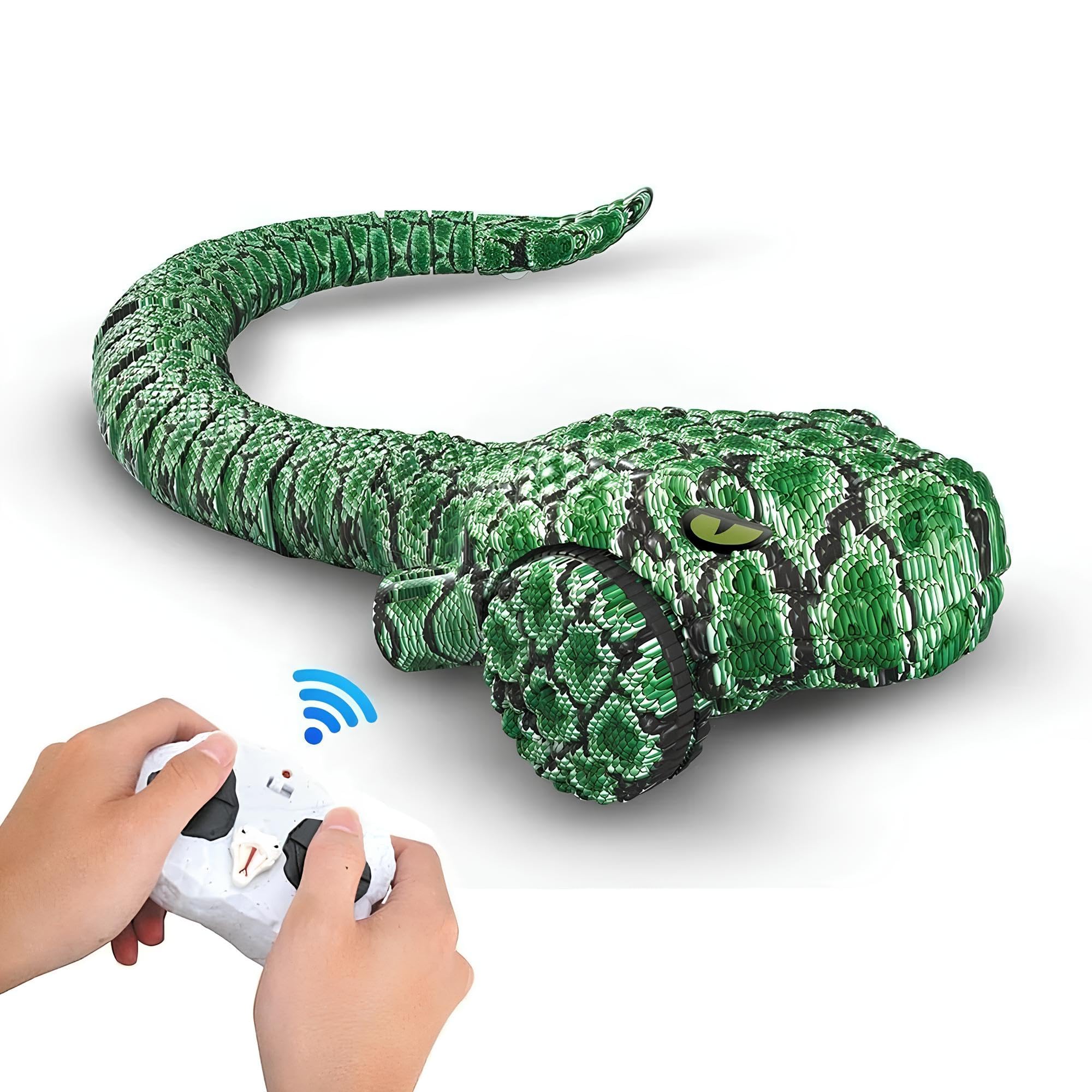 Serpente Telecomadato Versione Gigante cm 77 Striscia e Nuota Davvero Movimenti Realistici Utilizzabile su Terra e in Acqua Pitone Boa Vipera Maxi Giocattolo Multifunzione Spettacolare Scatola Regalo