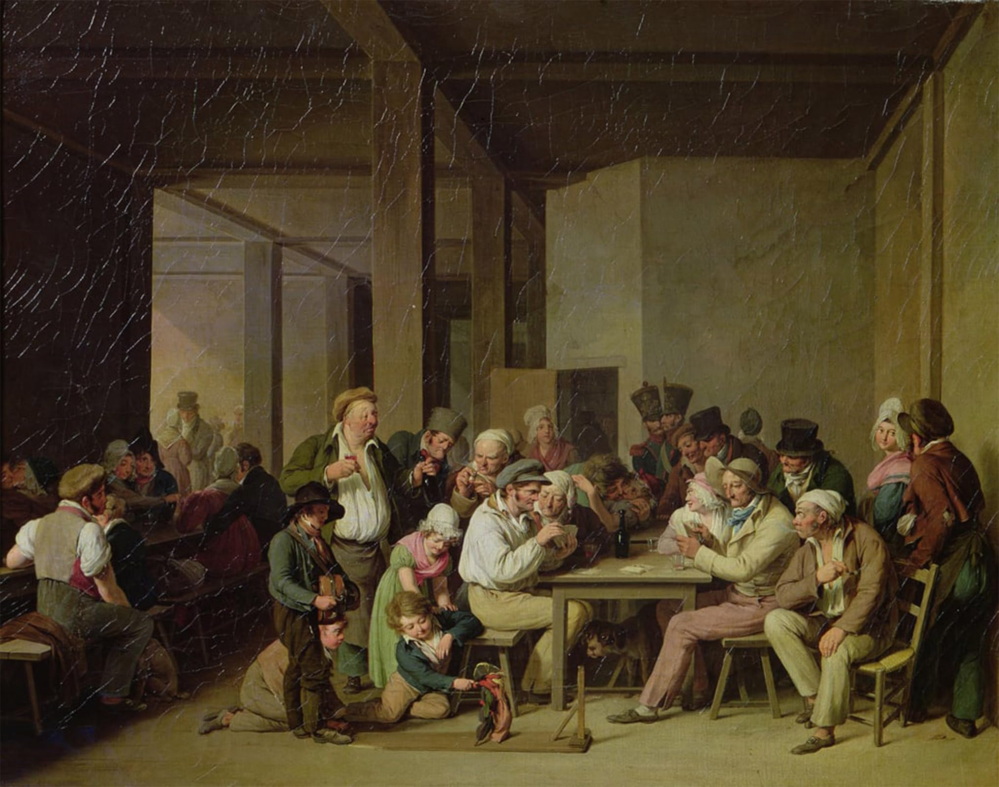 HRJUBWREE Retro Picture Art Painting Wall Poster Inn Scene by Louis Leopold Boilly Vintage Art Print for Home Decor 60x90cm