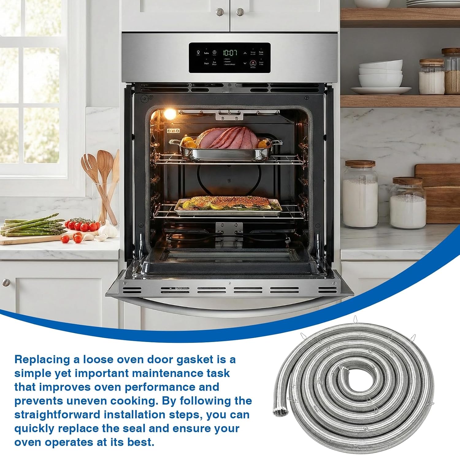 WB32K5039 Oven Door Seal Replacement Door Gasket Replacement Fits for GE for Kenmore Ovens