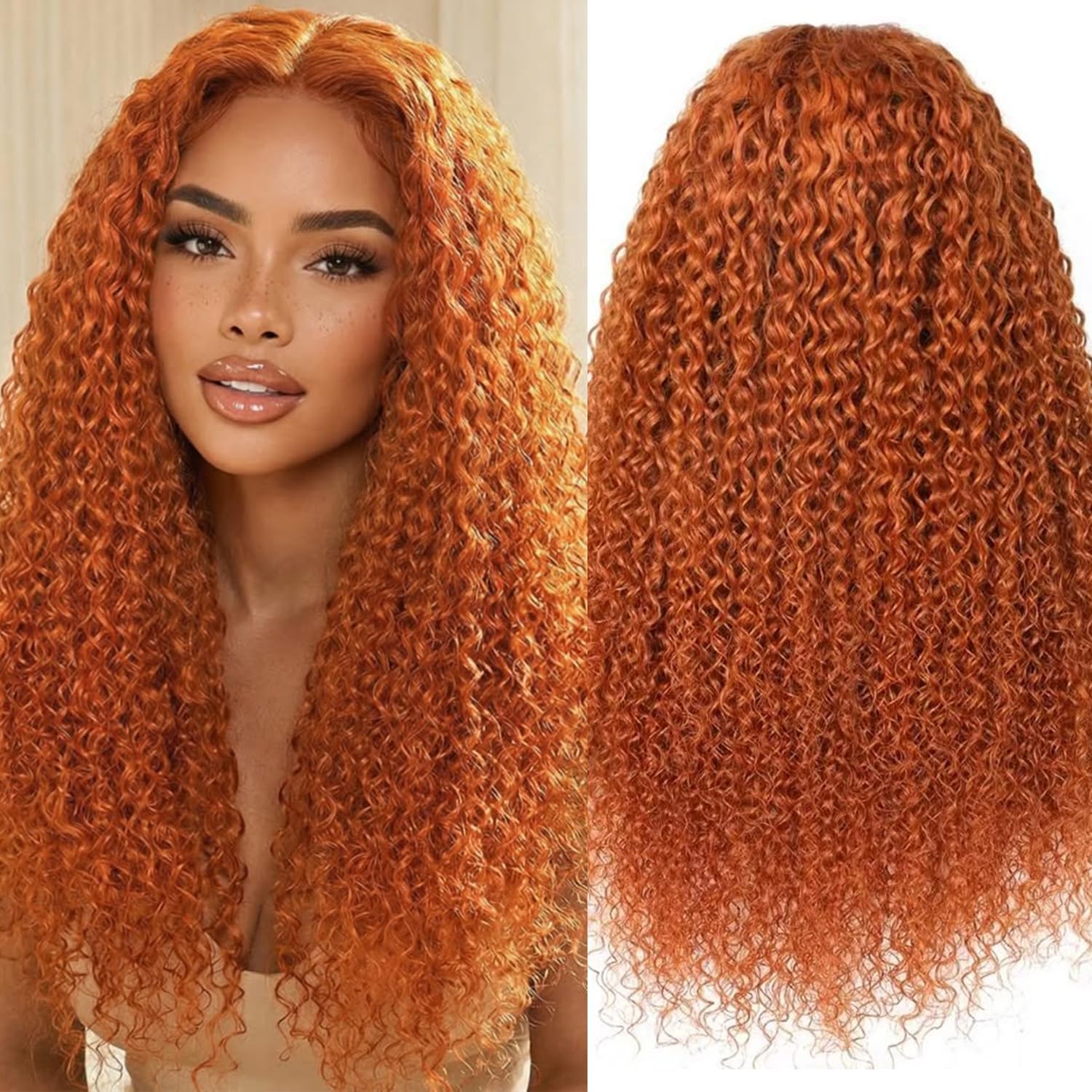 Amazon.com : ALSZIQIHR Ginger Lace Front Wigs Water Wave Human