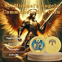 Vista 4 de Arcángel Miguel Christian Challenge Coin, moneda inspiradora cristiana de fichas cristianas, moneda de oración inspiradora de San Miguel Arcángel