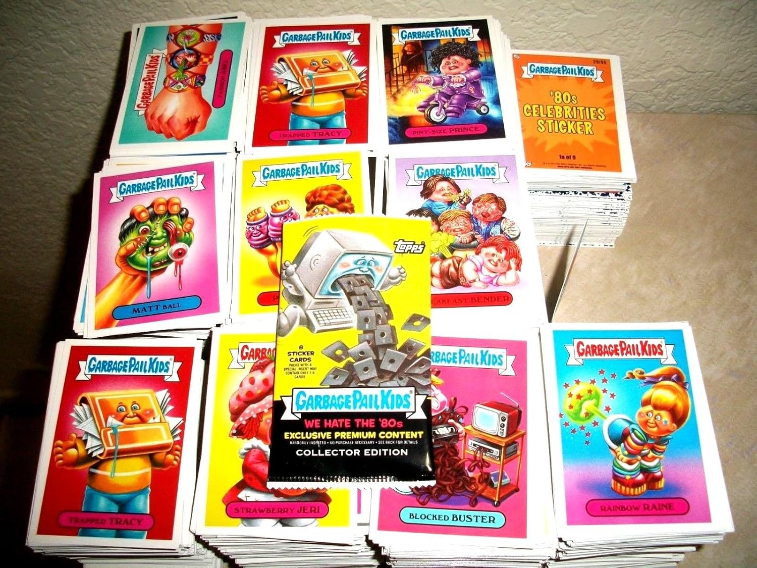 2018 Garbage Pail Kids -WE Hate The 80s- Lot of Thirty Different Stickers + 2 Cereal Killer Cards