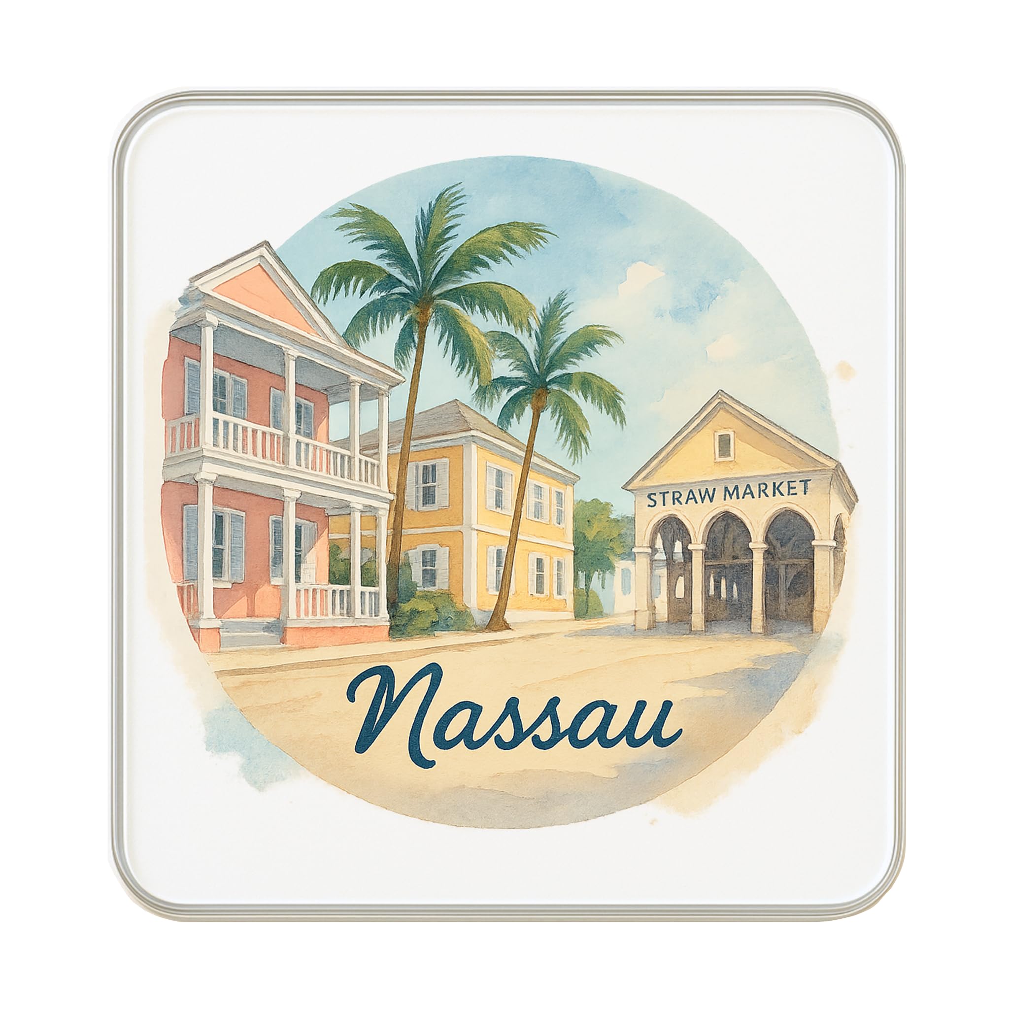 Aimant Nassau Bahamas grand souvenir de voyage fait main pour décoration