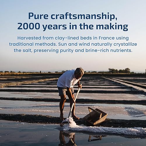 Miniatura 6 de URSALT Sal marina francesa gruesa gris  Sel Gris cosechada a mano de Francia (1 libra)  82+ rica en minerales, 100% natural y sin refinar, sal
