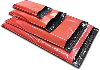50 unidades de bolsas de plástico para envíos por correo de colores variados, color rosso