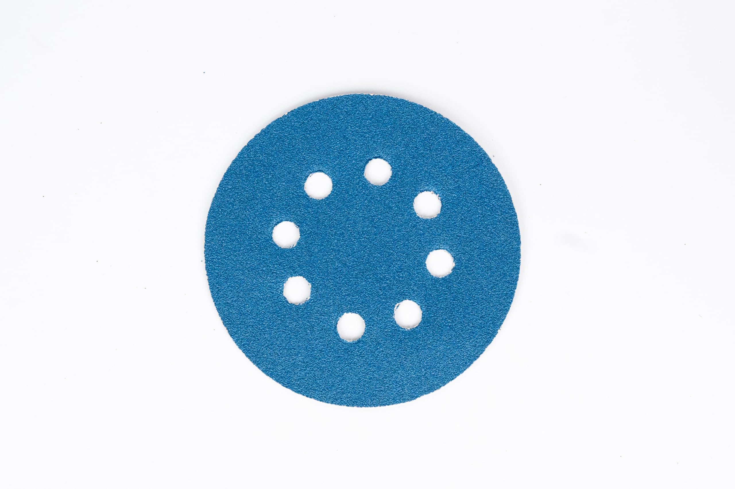 MoonStore Blue Sanding Disc 5" with velcro, 8 holes Lasts 2 To 5 times more than Red Velcro Sand Paper, 40,60,80,100,120,suitable for Paint,Metal, Wood Working etc.Pack OF 100 Pieces of any one Grit-image-10