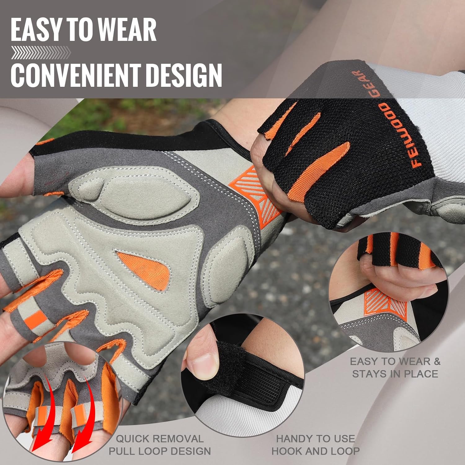 Cycling Gloves Elastic Half Finger Bicycle Gloves Anti-Slip Shock Absorbing Padded MTB/Road Biking Gloves for Men/Women - Image 3