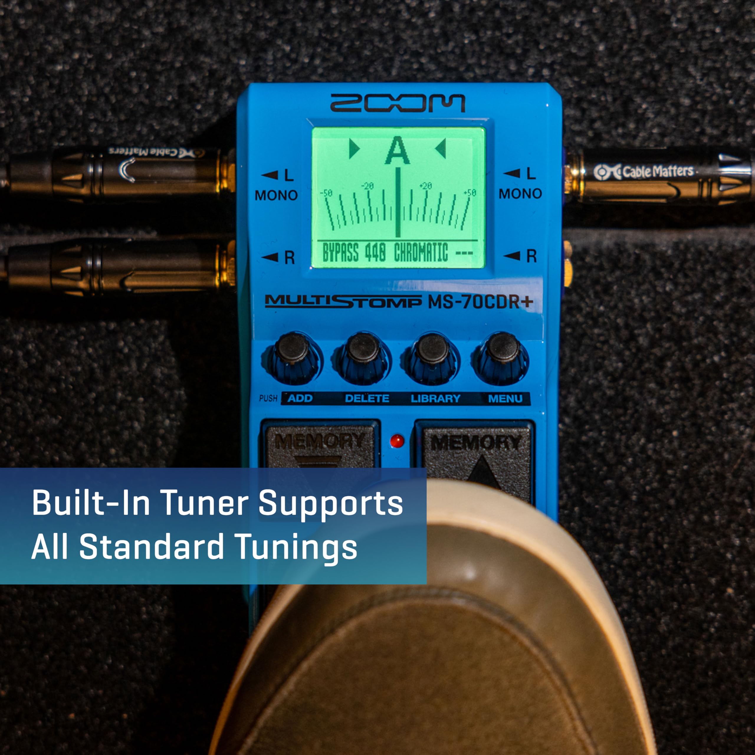 MS-70CDR+ - Pedale per Effetti per Chitarra con oltre 140 effetti con Chorus, Delay, Riverberi, Effetti Stereo, Concatenamento di Effetti, Pedale Singolo, Accordatore e Alimentazione a Batteria