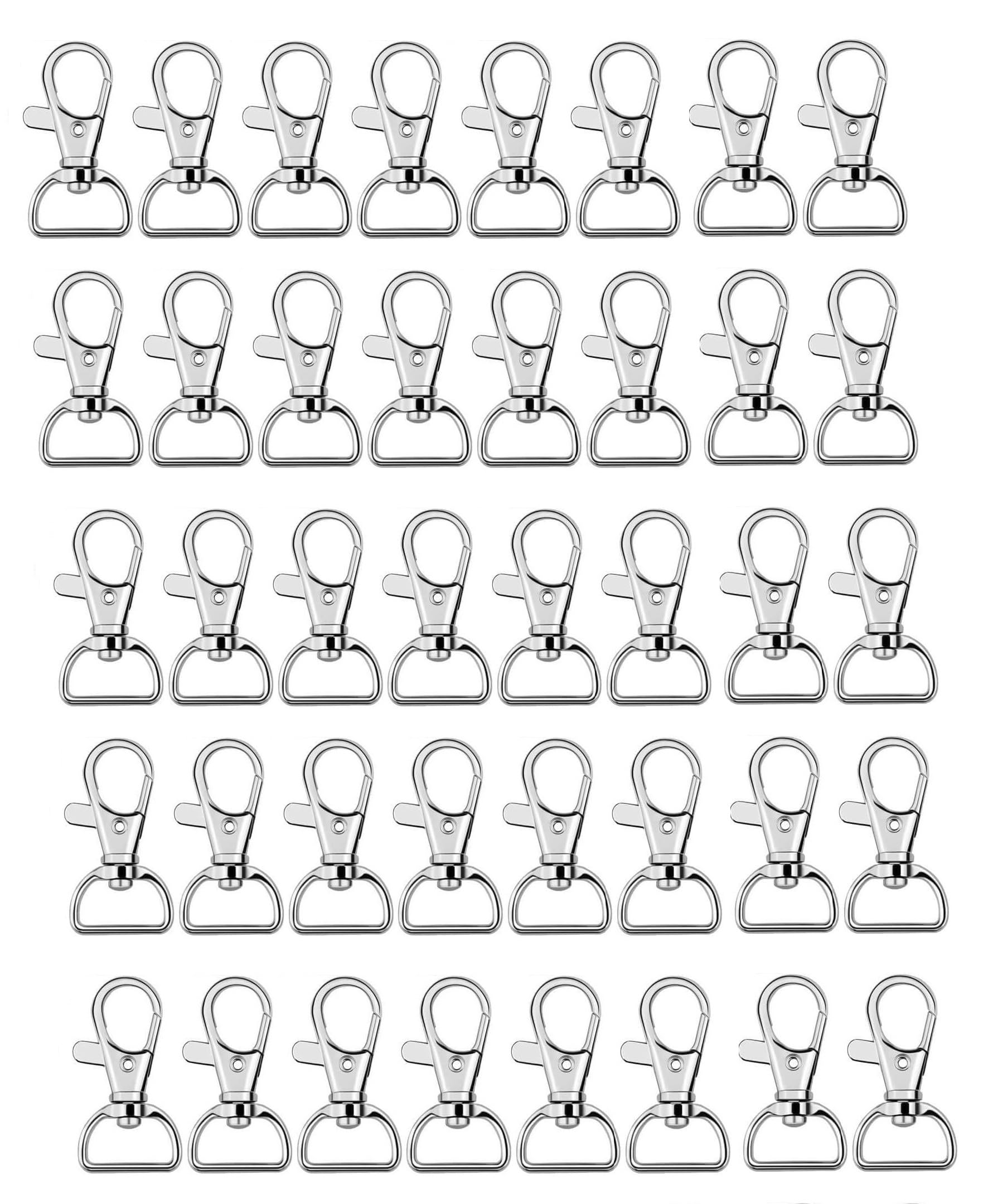 Q1 Beads 40 Pack Steel 40x20 mm Lobster Claw Clasps - Wide 3/4 Inch D Ring - 360° Swivel Trigger Snap Hooks - Great for DIY Lanyards, Keychain Clasps - Swivel Hooks for Purses by Specialist ID Card-image-17
