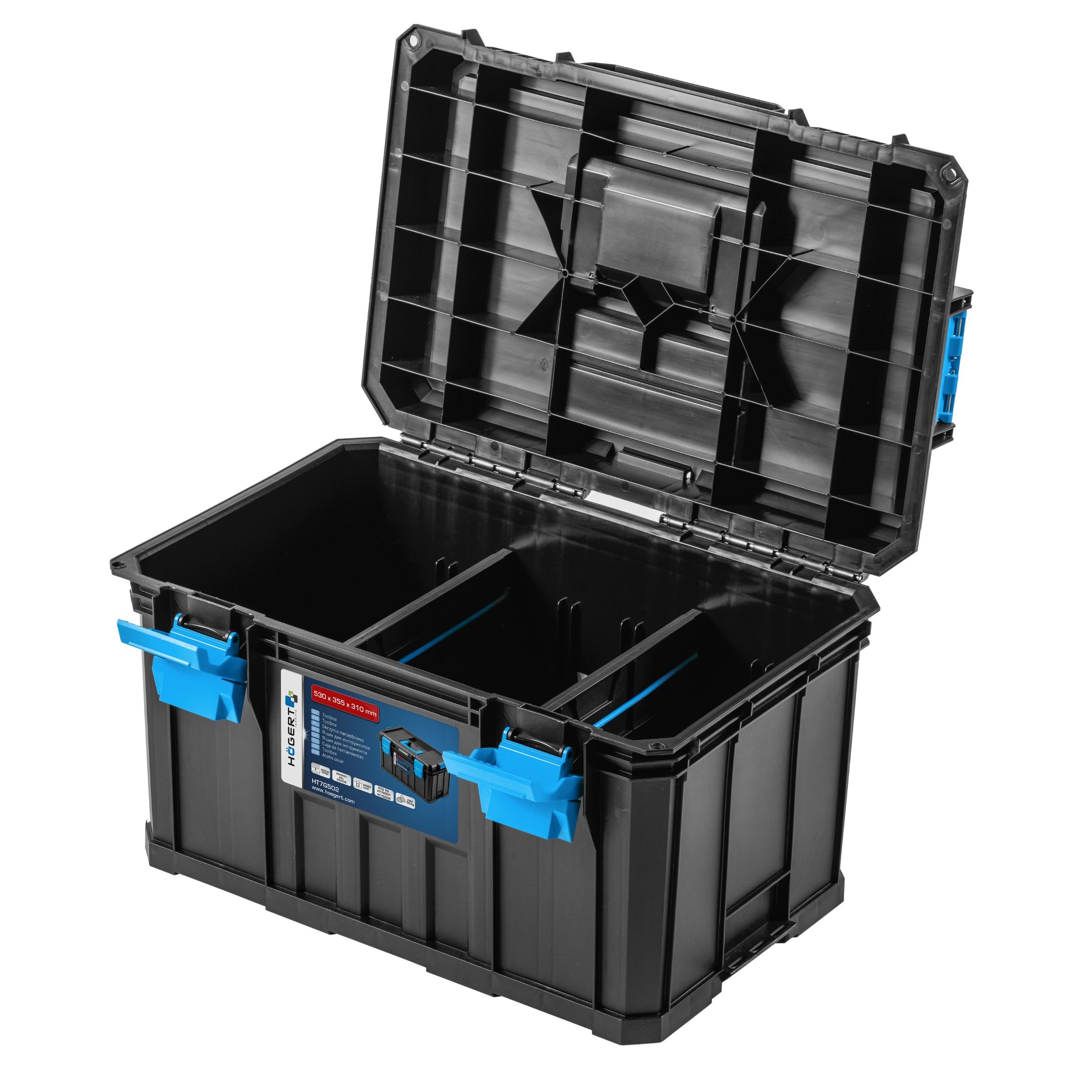 Högert Technik - Cassetta Degli Attrezzi, Portata Fino a 50 kg, Pratica e Spaziosa, Resistente ai Danni, Antipolvere, Robuste Chiusure in ABS, Struttura Modulare - HT7G502