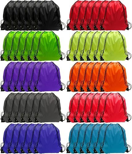 GoodtoU Mochila con cordón Bolsas de cincha Bolsas de cordón Bolso de deporte de cuerda de nylon a granel, 10 colores, Deportes