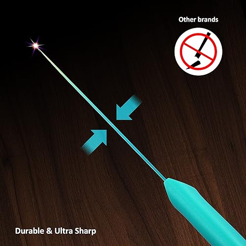 Miniatura 9 de KYA37B - Juego de cuchillos con cucharas, protectores de cuchillas y cucharas medidoras, Marco Almond® Rainbow Color 17 piezas de cuchillos de