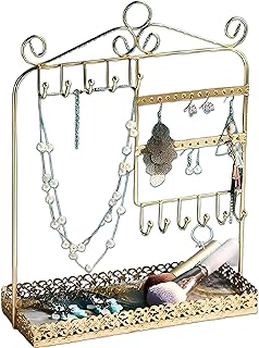 Jewelry Organizer with Commercial Shelves - Multifunctional Jewelry Stand, Retail Display Shelves for Necklaces, Bracelets, Earrings, Rings, Necklaces, Watches, Unique Makeup Table Storage Rack
