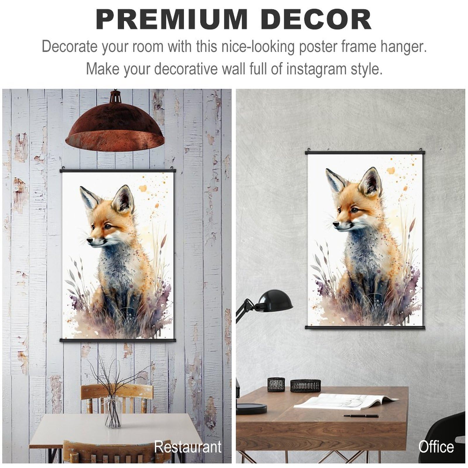 Amazon.co.jp: オレンジキツネの水彩画 ポスター 壁掛け 掛け画 リアル