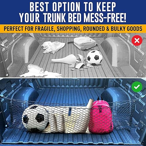 Miniatura 5 de Red de carga de malla para maletero estilo sobre para accesorios Chevy Silverado 2013-2022  Organizadores y almacenamiento de maletero de primera