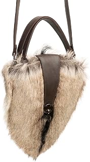 LITVIN Handmade Crossbody bag Exclusive brown goat fur bag Genuine leather purse