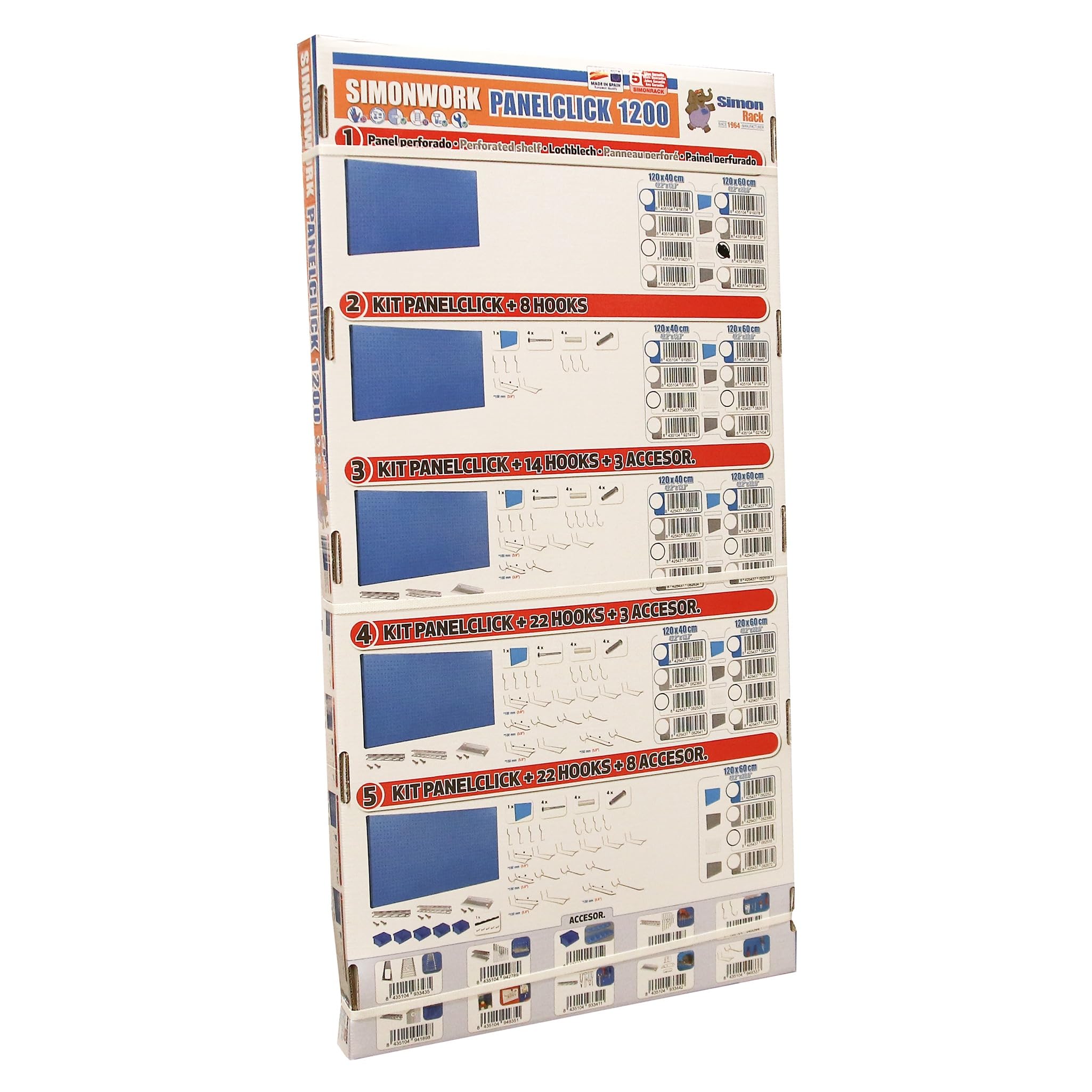 Simon Rack Werkzeugwand aus Metall 1200x600x35 mm 25 tlg. Wandplatten Erweiterbar Werkstatt Lochwand Werkzeughalter RegalBlau - Simonwork