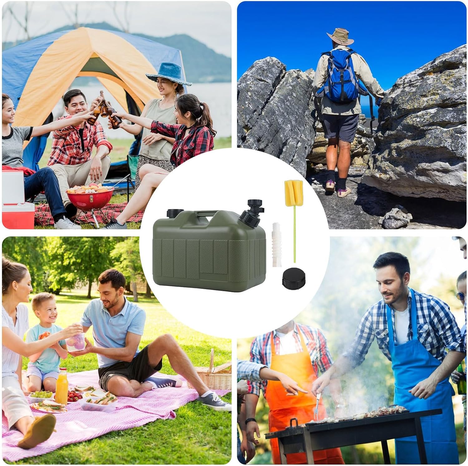 Water Container With Spigot,10L Reusable Leak-Proof,Water Storage Tank with Spout | for Camping Picnicking Hiking Garden BBQ Survival Traveling Road Trip