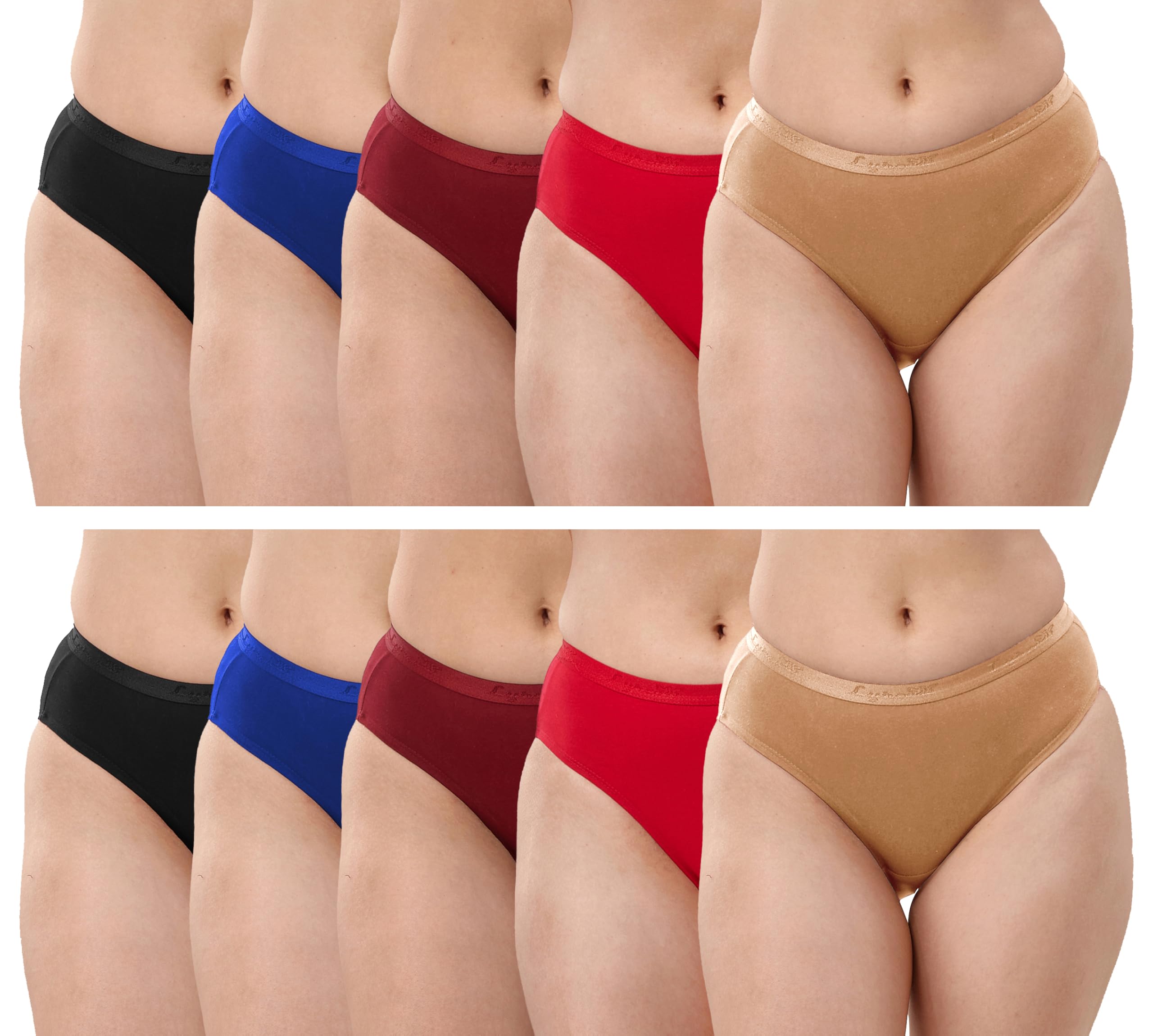 lyra Women's Cotton Pack of 10 Modern Solid Panty-picture-31