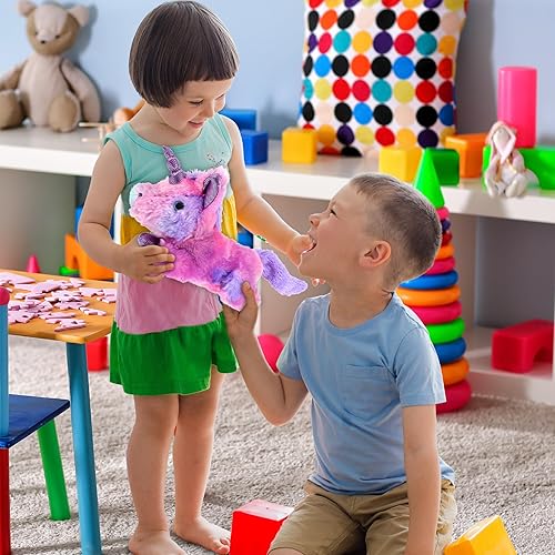 Miniatura 6 de DolliBu Peluche Monday de unicornio rosa  Unicornio mentiroso suave abrazable, juguete de peluche para jugar, lindos regalos de animales para niños