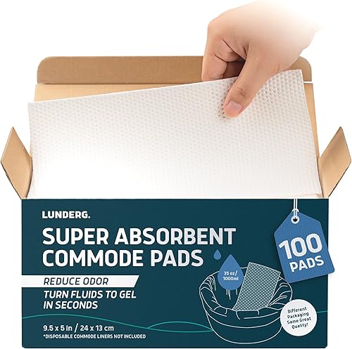 Lunderg Almohadillas de comodidad superabsorbentes, paquete de 100 unidades de grado médico, para forros desechables de mesita de noche, sillas