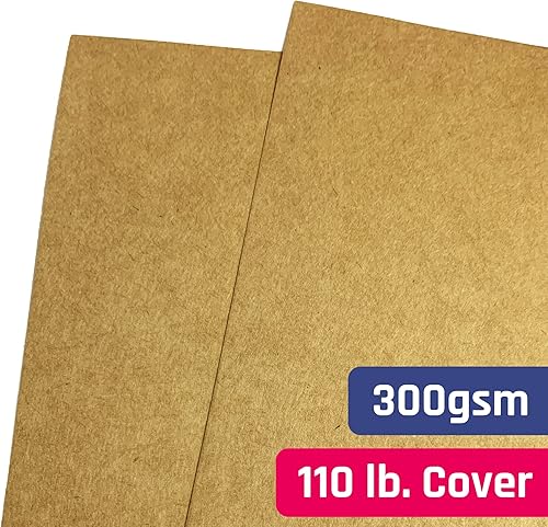 Miniatura 3 de 100 hojas, cartulina kraft marrón, 300 GSM (cubierta de 110 libras) 8.5 x 11 pulgadas