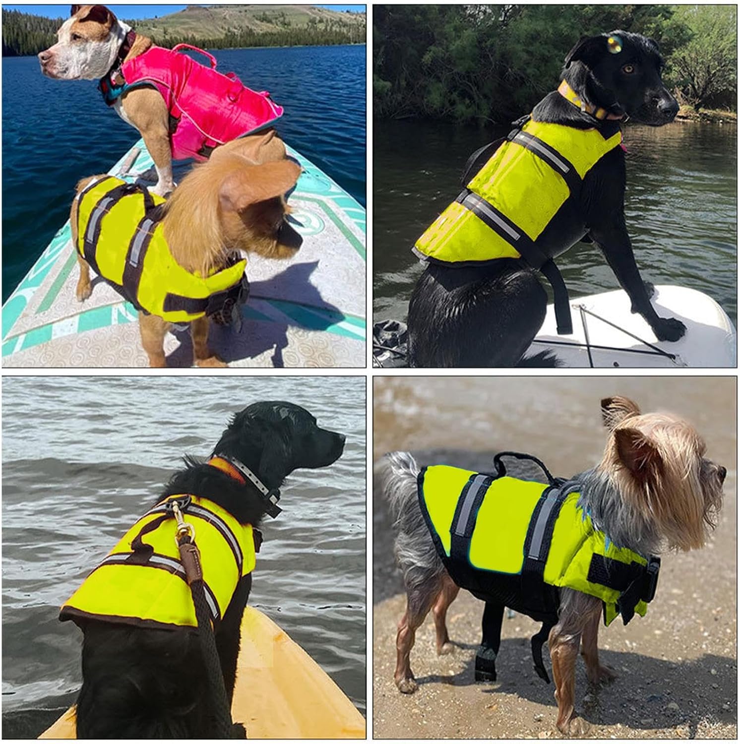 Life Jackets for Dogs Adjustable Preserver Rescue Handles Medium Large | Puppy Swimming Safety Vest Life Jacket Preserver All Breeds Doggy Puppy Pool Beach Lake Kayaking Outdoor Water Sports Dock