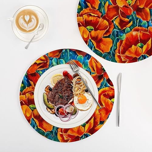 Miniatura 4 de 3 Pcs Extra Large Trivet Mat for Hot Pots and Pans 15in Cotton Thread Weave Absorb Water Pot Holder for Microwave Stove Home Accessories Orange