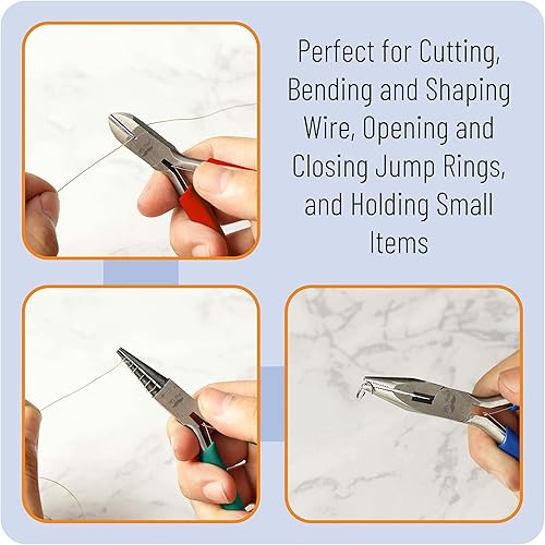 Miniatura 5 de Mr. Pen - Alicates de joyería, paquete de 3, kit de fabricación de joyas, mini alicates para fabricación de joyas, cortadores de alambre para