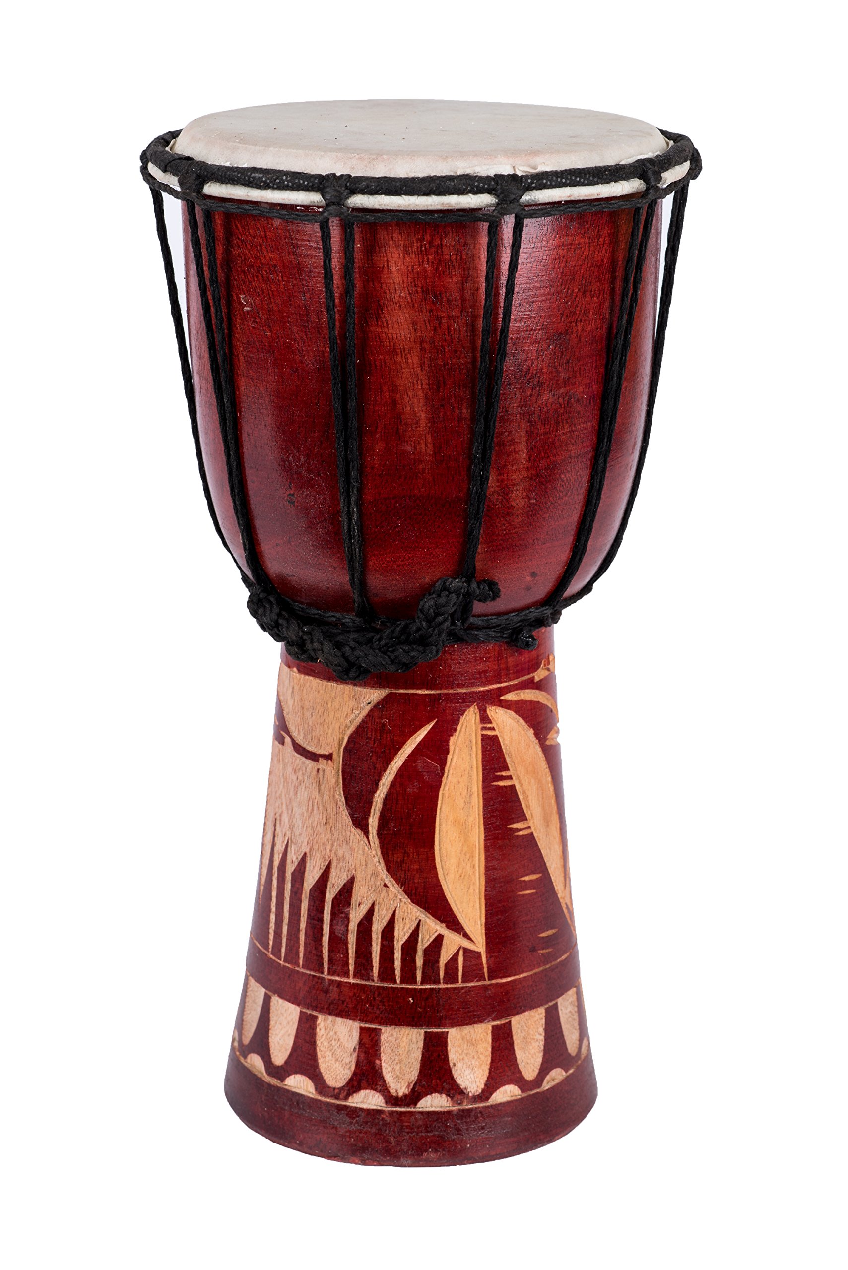 Djembe 20 cm per bambini – Tamburo africano in legno con pelle naturale – Strumento a percussione educativo per piccoli musicisti – Modello Elefante