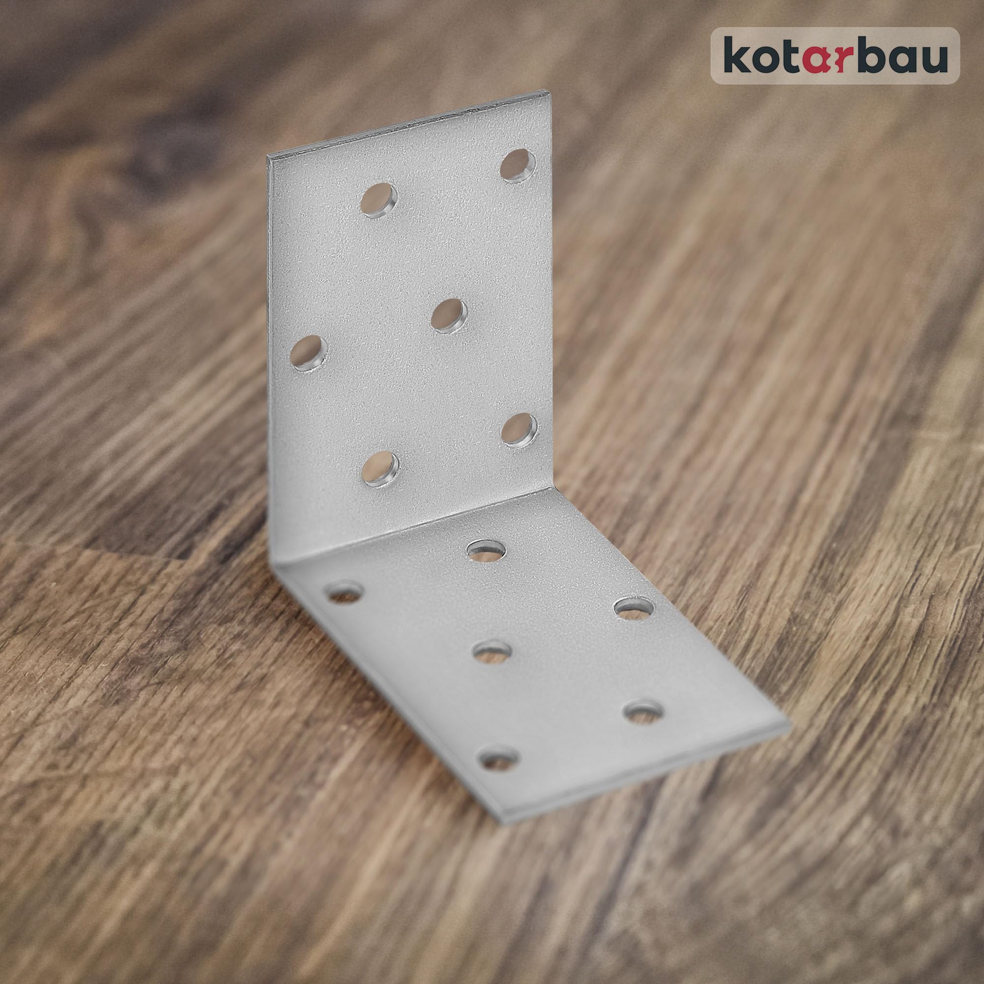 KOTARBAU 100er Set Winkelverbinder 60 x 60 x 40 mm Stahl Bauwinkel Montagelöcher Möbelwinkel Verzinkt Schwerlast Holzverbinder Montagewinkel Stuhlwinkel