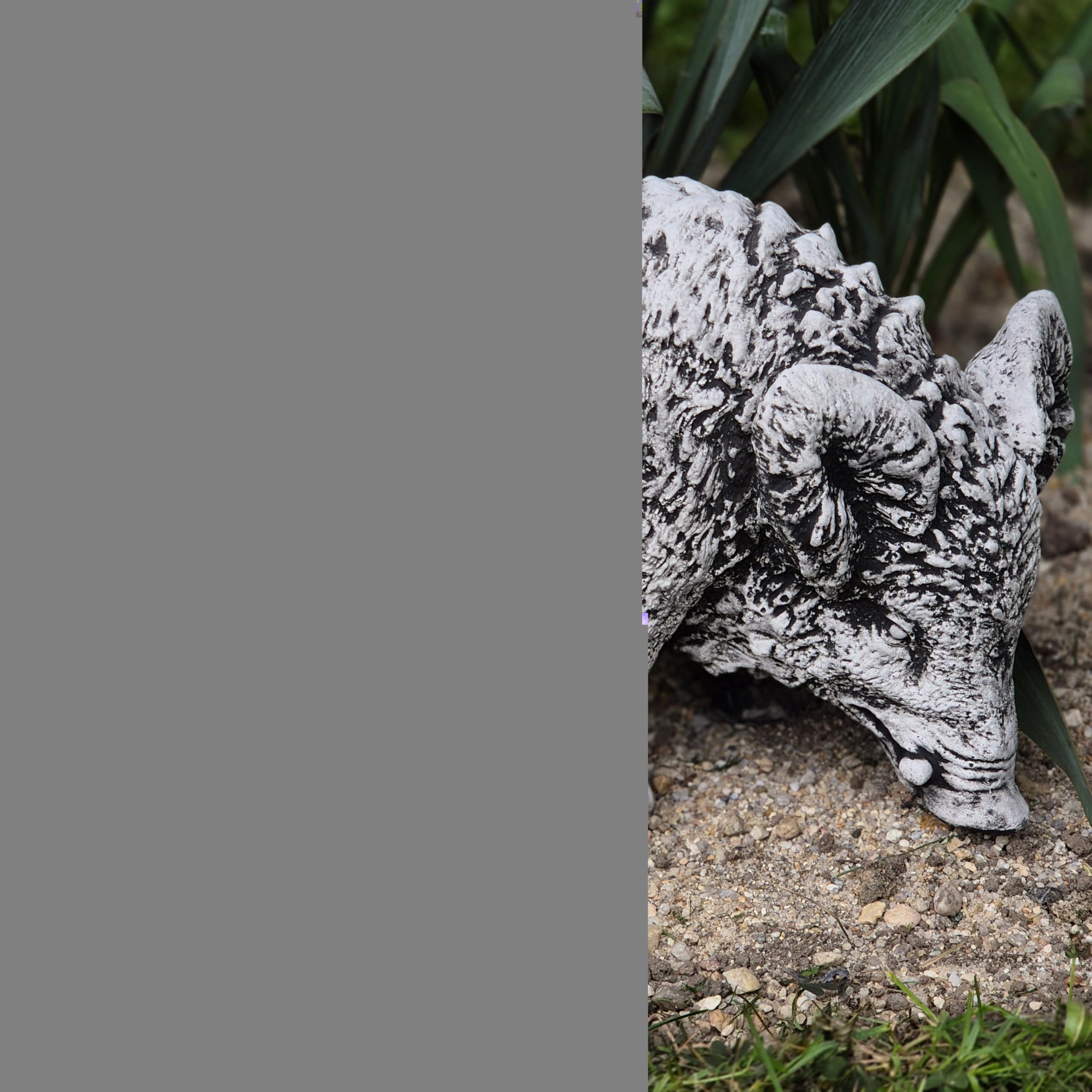 FABRIQ Figura decorativa in pietra artificiale, cinghiale, animali, grigio, pietra artificiale, resistente al gelo, semplice, stile massiccio, L: 35 cm, W: 14 cm, H: 22 cm, peso: 9 kg