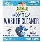ECO-GALS Washing Machine Cleaner Tablets For Front & Top Load Washers Including H.E. to Remove Pet Hair, & debris from drum, pipes, and filter.