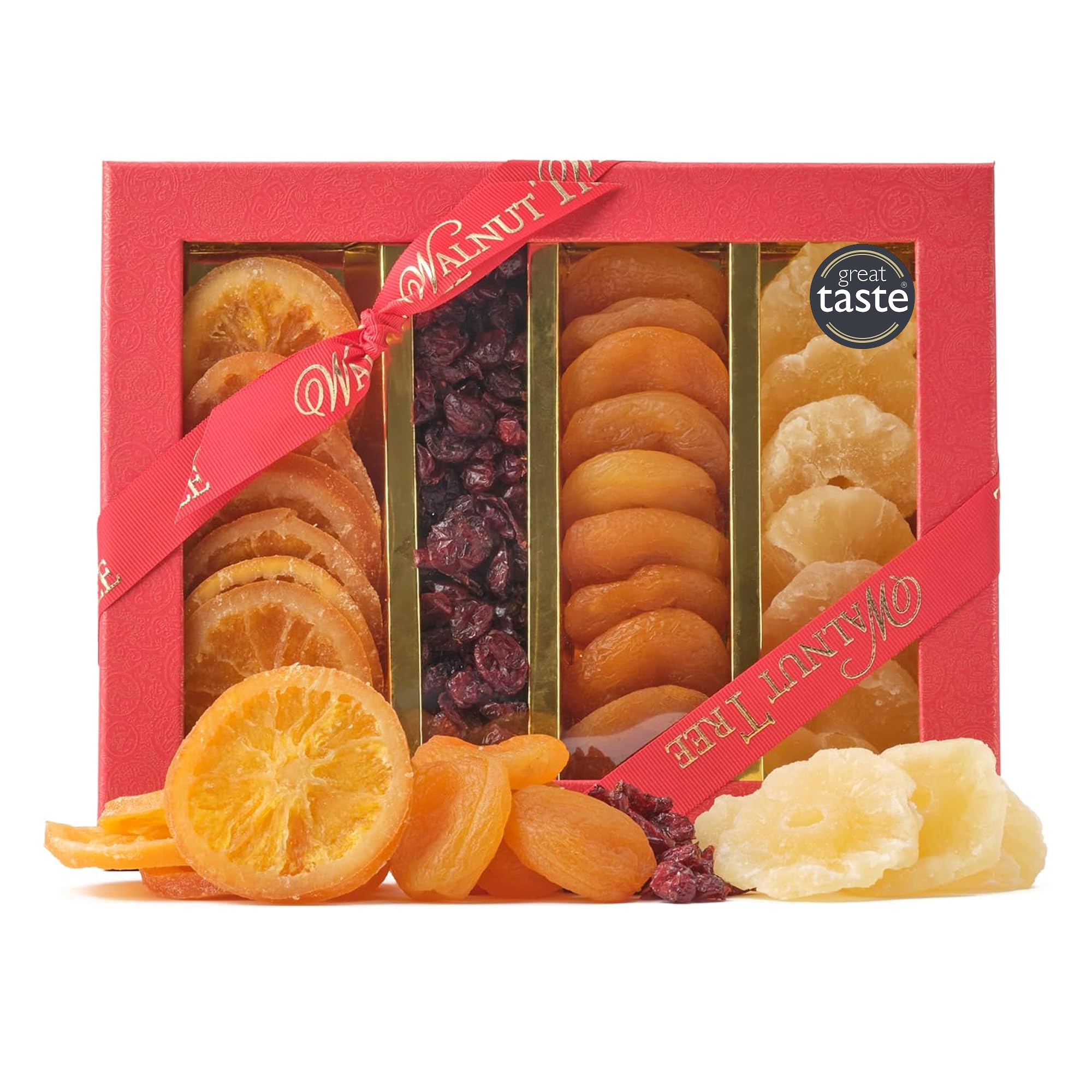 Walnut Tree – Dried Fruit Luxury Gift Box with Apricots, Cranberries, Pineapple and Kiwi – Handpacked in the UK – Vegan, Vegetarian, Halal, Kosher, Gluten Free Diets – Birthday, Anniversary 380g