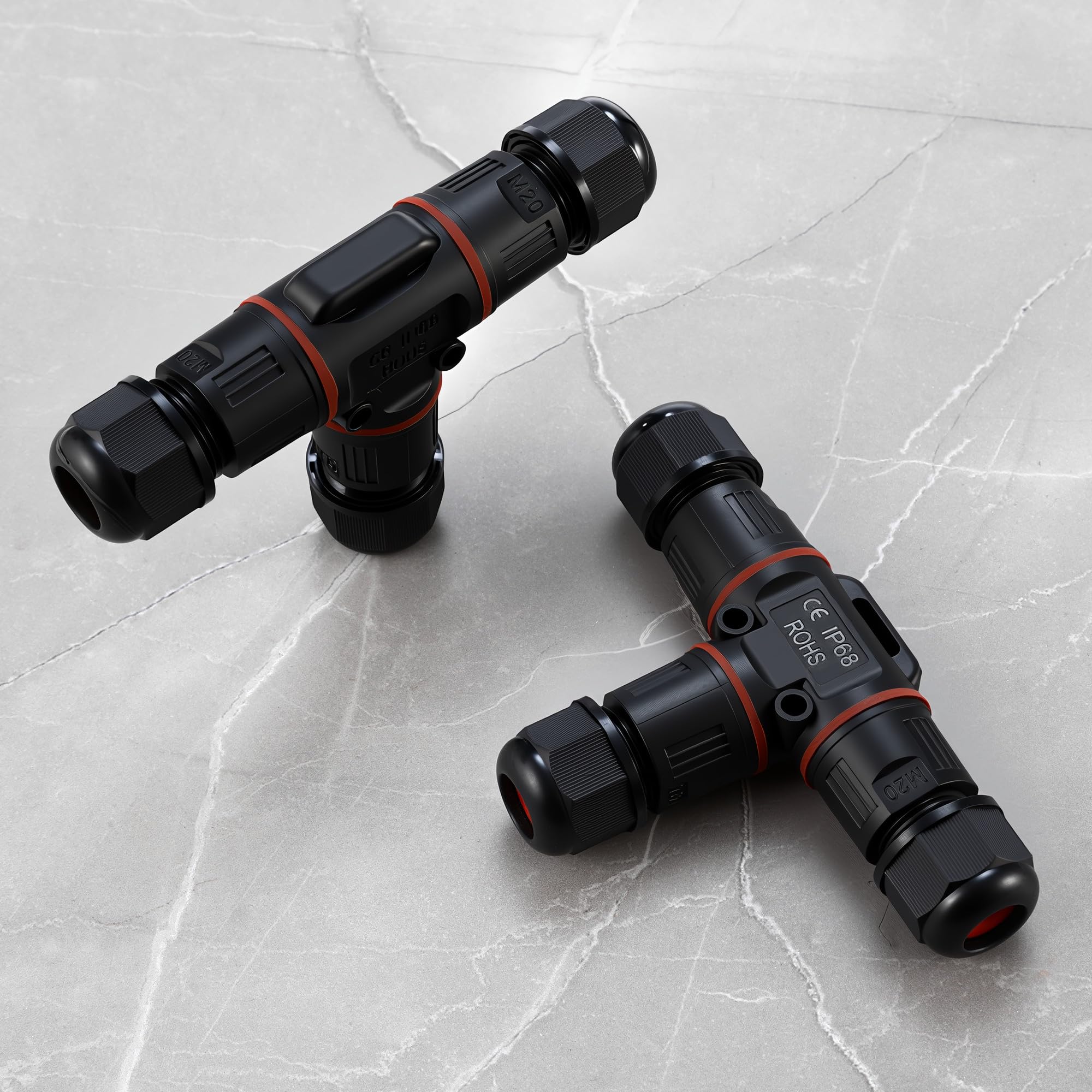 4 Pezzi Connettori Elettrici per Cavi Esterni IP68，Scatola di Giunzione Impermeabile 3 Poli，Connettore Stagno Manicotto Ø5-12 mm，Adatto Per giardini, all'aperto, pavimenti, tetti (Confezione da 2)