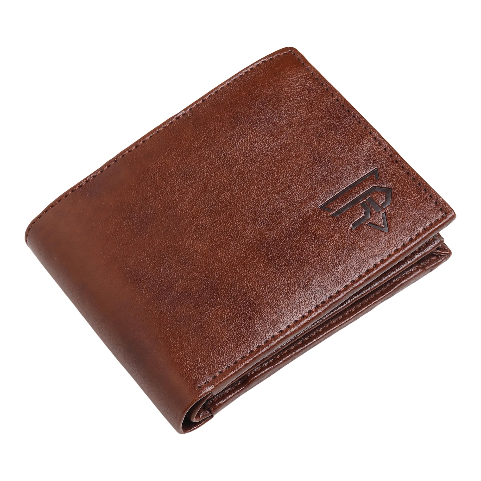 Men's Genuine Rexine Wallet, RFID Blocking, Classic Bifold Design 3 Card Pockets | 2 Hidden Pocket | 1 Coins Pocket | 2 Currency Compartment (Rust)-image-39