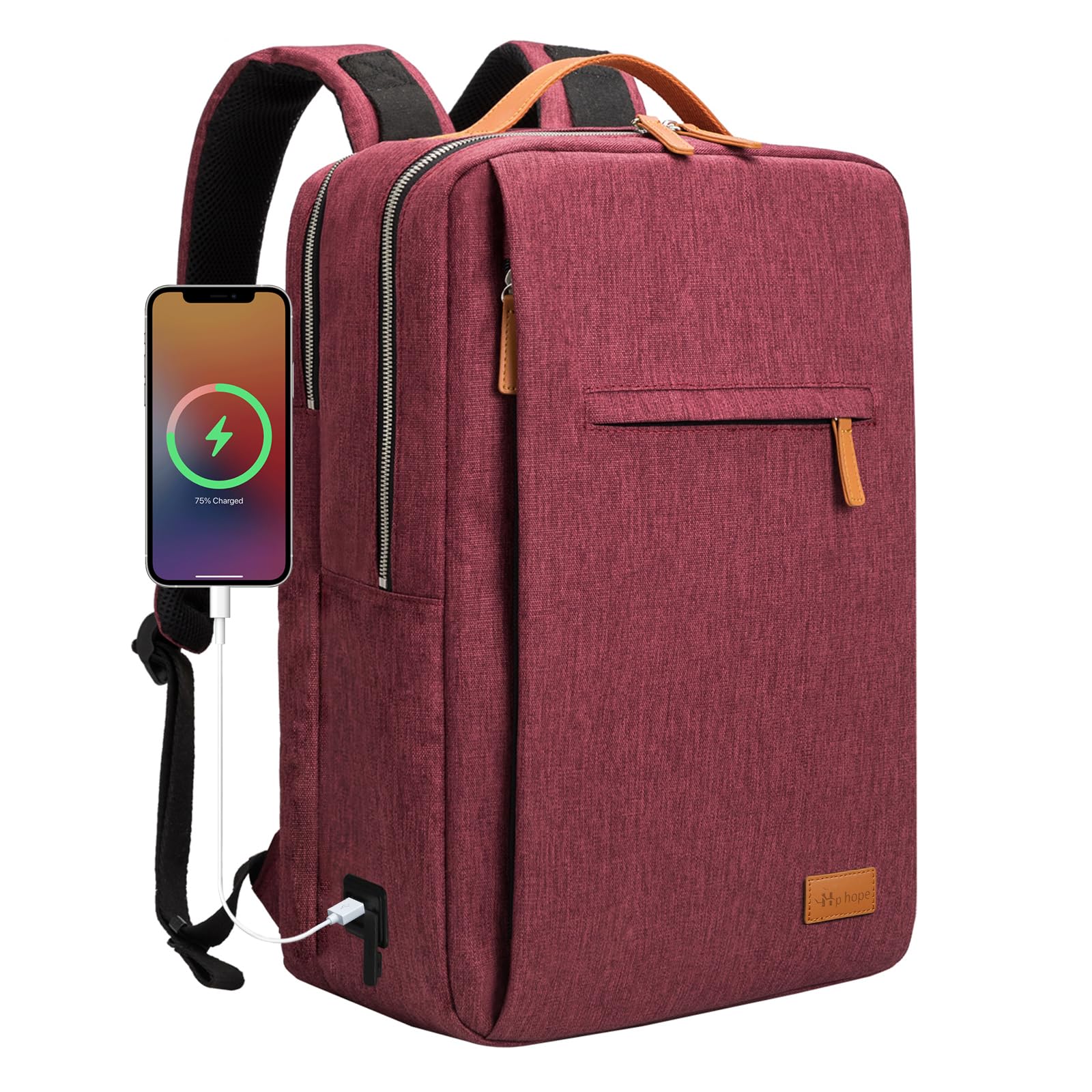 Hp hope Zaino da lavoro per uomo, zaino impermeabile da donna per zaino da scuola per laptop da 15,6 inch con porta di ricarica USB, zainetto antifurto da 22 litri per viaggi di lavoro, escursioni