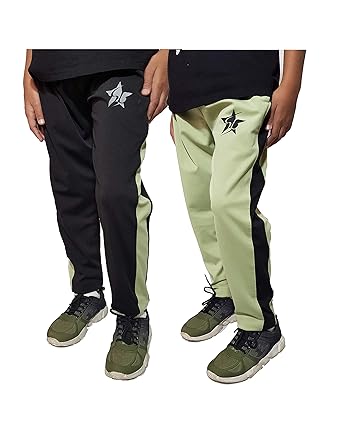 star lath Boys Regular Fit Track Pants, Sweatpants and Lower for Kids, 4 Way Lycra Strachable Track Pants for Daily use Yoga Running, Active Performance. Combo (Pack of 2)