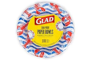 Glad Everyday 12oz Round Disposable Paper Plates: Lobster Waves