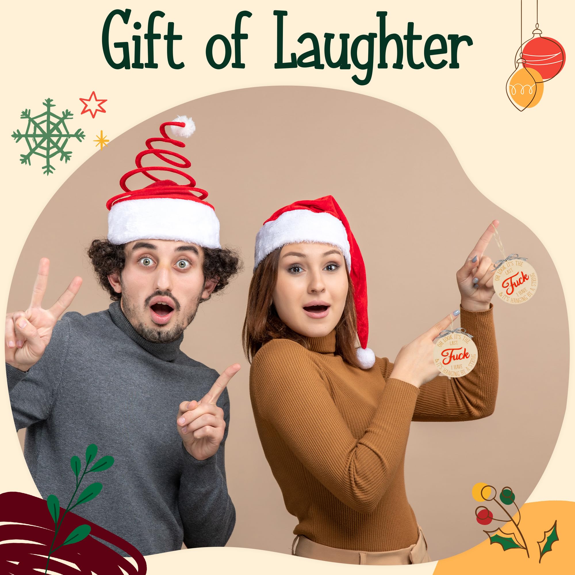 Last Fuck Funny Christmas Ornament 2024, Hilarious Tree Hanging Decoration, White Elephant Gift Idea, New Year Keepsake for Family and Friends