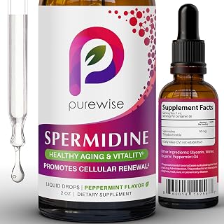 Spermidine Liquid Drops — 99.5% Pure | Double-Potency 40 mg | Cellular Renewal & Healthy Aging Support | Organic Peppermint Flavor | Pure Bioavailable Polyamine Supplement — 2 fl oz